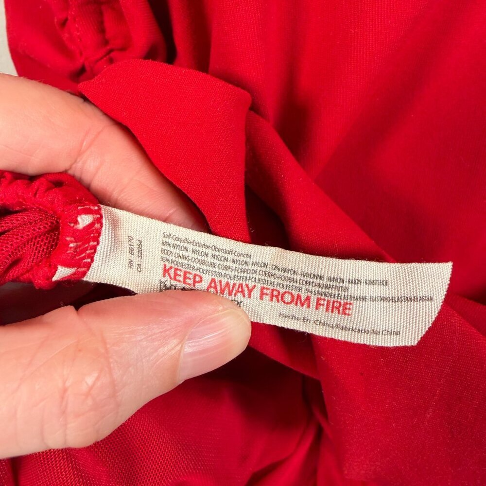 Intimately Free People Double Take Bodysuit Size Medium Red Plunge Sexy - Picture 12 of 13